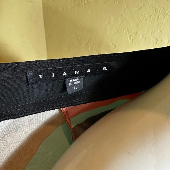 Scoop Neck Stretch 3/4 Sleeve Rainbow Color Dress - Picture 2 of 3